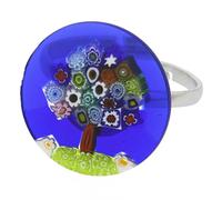 Glass Of Venice Anillo Árbol de la Vida de Murano Millefiori de 3/4 de Pulgada