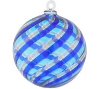 Glass Of Venice Bola de filigrana de cristal de Murano, adorno de Navidad, color azul aguamarina