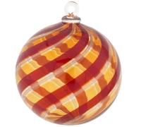 Glass Of Venice Bola de filigrana de cristal de Murano, adorno de Navidad, rojo, dorado y marrón