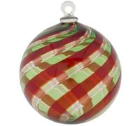 Glass Of Venice Bola de filigrana de cristal de Murano, adorno de Navidad, rojo y verde