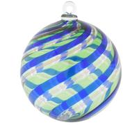 Glass Of Venice Bola de filigrana de cristal de Murano, adorno de Navidad, verde y azul