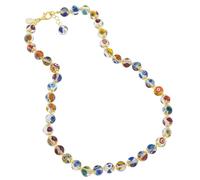 Glass Of Venice Cristal de Venecia Collar de Cristal de Murano Italiano Millefiori Mosaico Transparente Multicolor - Collar de Cristal de Murano para Mujer