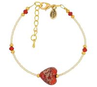 Glass Of Venice Pulsera Corazón de Murano - Destellos Rojos