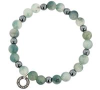 Glass Of Venice Pulsera elástica de cristal de Murano Mare Nostrum con cuentas italianas, color gris océano para hombres y mujeres