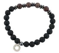 Glass Of Venice Pulsera elástica de Cuentas Italianas Earthy Energy - Negro y marrón para Hombres y Mujeres