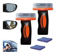 Glass Oil Film Remover for Car,Removes Oil Film & Smudges,Handle Oil Film Remover for Automotive Windshield/Window/Mirror Cleaning,Improve Windshield Clarity for Safe Driving (2 Pcs)