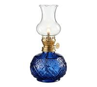 Glass Oil Lamp with Adjustable Fire Wick Clear Decorative