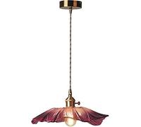 Glass Pendant Light Kitchen Island Lighting Fixtures, Purple Flower Glass Shade European Style Drop Ceiling Lamp, Bar Rustic E27 Hanging Chandelier,Pendant Ceiling Light