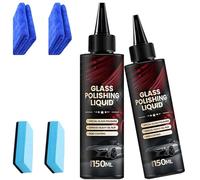 Glass Polishing Cleaner- Car Scratch Remover & Anti-Fog Hydrophobic Coating Spray, Removes Stubborn Scratches, Wiper Marks & Water Spots for Crystal Clear Windshields (2Pcs)