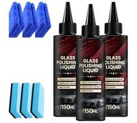Glass Polishing Cleaner- Car Scratch Remover & Anti-Fog Hydrophobic Coating Spray, Removes Stubborn Scratches, Wiper Marks & Water Spots for Crystal Clear Windshields (3Pcs)