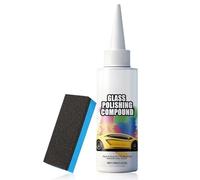 Glass Polishing Compound - 100g Scratch-Repair Anti-Rain Cleaner with Sponge | Windshield Oil Film Remover for Interior Exterior Mirrors Paint Detailing, Automotive, Clears Vision, Removes Oil Film