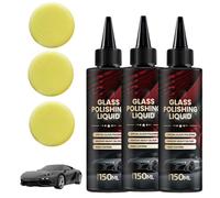 Glass Polishing Liquid,Car Glass Oil Film Remover,Car Compound Windshield Oil Film Remover for Anti-Fog Hydrophobic Coating Spray,Removes Swirls,Scratches,Wiper Marks