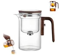 Glass Pot, Magnetic Tea Pot with Infusers, One-Click Tea Drinking Pots with Filter, Easy Separation, Water Separation Glass Teapot for Loose Teas & Blooming Teas (600ML)