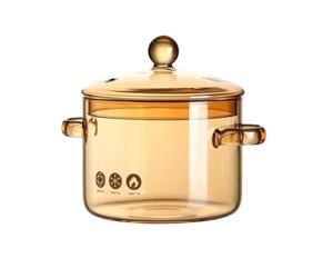 Glass Pots Slow Cooker CookwareGlass Heat-Resistant Clear Cookware with Lid