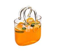Glass Purse Cup - Handbag Shaped Beverage Mug, Clear Purse Shape Flower Vase, Handbag Style Juice Tea Cup | Glass Drink Cups Decorative Flask for Party, Wedding, Bar, Home Dining Room Office