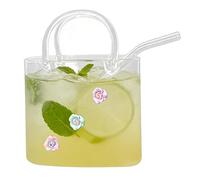 Glass Purse For Drinks | Clear Purse Glass Drinking, Handbag Shaped Cocktail Glasses With Straw, For Home Bar Party Bridal Shower Girls Night Wedding