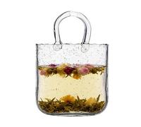 Glass Purse for Drinks - Handbag Shaped Beverage Cup, Clear Glass Purse Cup Flower Vase Decorative Flask | Juice Tea Drinking Mugs for Party Wedding Bar Home Dining Room Office Women Cups