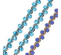 Glass Rhinestone Hot Fix Motif Crystal Chain Adhesive For Diy Clothes Garment Embellishment(Color 20)