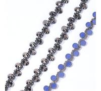 Glass Rhinestone Hot Fix Motif Crystal Chain Adhesive For Diy Clothes Garment Embellishment(Color 23)
