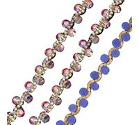 Glass Rhinestone Hot Fix Motif Crystal Chain Adhesive For Diy Clothes Garment Embellishment(Crystal AB)