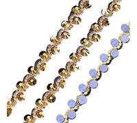 Glass Rhinestone Hot Fix Motif Crystal Chain Adhesive For Diy Clothes Garment Embellishment(Gold hematite)