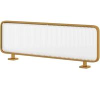 Glass Room Divider Office Partition Tempered Glass Panels Table Dividers Panels Partitions,Iron Partition Wall For Dining Room, Stylish Room Divider Screen, Semi-Private -Gold-60x150cm/23.62x59.05in