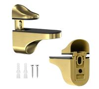 Glass Shelf Brackets, 1.34 Inches Adjustable Clamp for Shelving Support, Replacement Hardware with Design and Easy Installation, Holders for Wood Bar Acrylic Cabinet Door Shower