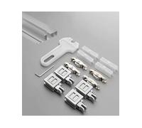 Glass Slide Accessories Set, Glass Sliding Door Triple-Link Aluminum Track, for Sliding Doors/cabinets/Shower Rooms(Silver Plastic)