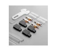 Glass Slide Accessories Set, Glass Sliding Door Triple-Link Aluminum Track, for Sliding Doors/cabinets/Shower Rooms(Black Aluminum alloy)