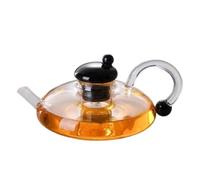 Glass Tea Kettle - 5.9 Inches Borosilicate Glass, 600ml Heat Resistant Teapot, Loose Leaf Brewer | Semi Automatic Filter For Home, Studio, Party Use