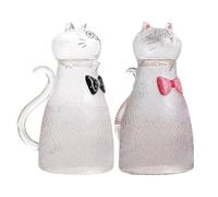 Glass Tea Pitcher - Cute Cat Clear Large Capacity 1800ml Beverage Jug, Iced Tea Coffee Milk Juice Serving Carafe, Elegant Countertop Drink Container For Kitchen Dining Party Office Outdoor Use
