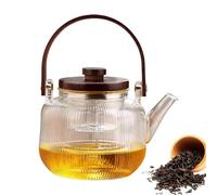 Glass Teapot - 1000ml Heat Resistant Glass Tea Pot With Infuser Lid