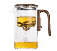 Glass Teapot Infuser, Transparente Tea Jarra, Wood Handle Teapot, Anti-Spill Tea Pot, Tea Leaves Filter, Elegant Tea Jarra, Infuser Tea Pot, Water Tea Filter, Clear Glass Teapot, Tea Brewing Jarra