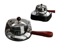 Glass Teapot With Infuser, 8.07x3.94x3.74 Inches Rotatable And Loose Leaves Kettle 17 Ounce Capacity - Dishwasher Safe Hand Crafted Removable Loose Leaves Teapot Enjoy Hot Or Iced Tea