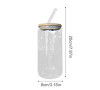 Glass Tumbler Cup - 16oz Clear Leakproof Reusable Drinkware, Glass Straw Cup for Iced Coffee Beer Latte Whiskey Juice Soda Tea Water, Sturdy Friendly Design, Premium Party Summer Beverage Accessory