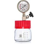 Glass Vacuum Chamber,Degassing Chamber Kit,250ml-2000ml,with Stainless Steel Vacuum Gauge,Resin Bubble Remover,Good Sealing,for Degassing Resin, Silicone and Epoxies(250ml)