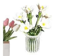 Glass Vases for Flowers - Aesthetic Clear Mini Flower Vase with Bouquet Holder, Elegant Table Decor Vase for Bedroom Living Room Bathroom Kitchen Indoor Display, 2.2x0.87inch