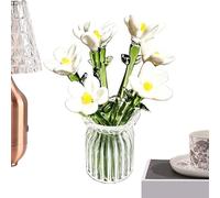 Glass Vases for Flowers, Aesthetic Mini Clear Bouquet Vase with Elegant Transparent Design and Stable Thick Base, Decorative Table Centerpiece for Bedroom Living Room Bathroom Kitchen Indoor