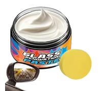 Glass Wax - 50 g Fine Scratch Remover Paste, Windshield Pulishing Car Glass Restoration Tool, Removes Water Spots and Minor Scratches, Restores Clarity and Shine for Cars Trucks RVs Garage Use