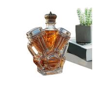 Glass Whiskey Bottle - Liquor Decanter for Spirits | Heavy Crystal Base with Airtight Lid, Transparent Serving Container for Bar Counter Display and Beverage Storage at Home or Restaurant
