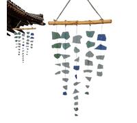 Glass Wind Chime - Driftwood Bell Decoration Rack, Coastal Sunlight Lovers Feature, Stylish Terrace Window Style, Garden Accessory Functional Design, Patio Chime for Porch, Beach, Yard