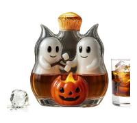 Glass Wine Bottle - Pumpkin Bottle, Glass Statue Wine Bottles, Dark Cobalt Blue Jug Vase, Decanter Whisky Carafe, Pumpkin Ghost Decoration Decanter For Men Women Whiskey Lovers Family Cabinet Display