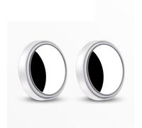 Glass Wing Mirror Espejo Retrovisor Auxiliar Con Soporte Ventosa Para Coche Punto Ciego Marco Redondo Gran Angular Giratorio 360 grados 1 Par(Blanco)