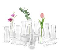 Glasseam Jarrones PequeñOs para Decorar La Mesa, Juego De 12 Jarrones, Jarrones Minimalistas para Centros De Mesa De Boda, Jarrones De Cristal Decorativos para Flores, para Decorar El Comedor