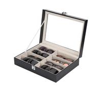 Glasses Case Glasses Storage Glasses Presentation Pu Leather Glasses Box Sunglasses Storage Glasses Case with A Display Window Made Of Glass
