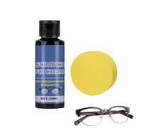Glasses Scratch Remover, 35 ml Fast-Acting Compound Lens Cleaner & Polishing Solution, Scratch Repair Cream with Sponge for Eyeglasses Sunglasses Camera Phone Watch Window Mirror Screen