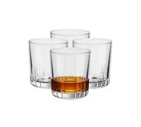 Glasset Juego de 4 vasos de whisky de 329 ml, vasos de agua de cristal, aptos para lavavajillas, colección Vita, cristal grueso