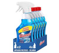 GLASSEX Limipiador Multiusos Azul. Pack 2 Pistolas de 750ml + 4 recambios de 750ml