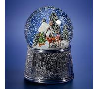 glassglobe Bola de Nieve de Cristal Iluminada 'Nevada Navideña' Musical con Nieve en Caída Automática, Decoraciones Navideñas a Pilas. Tempête de Neige de Noël