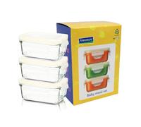 Glasslock Baby - Set De 3 Recipientes Rectangulares De 0.15l En Vidrio Templado